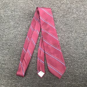 Wembley Men Dark Pink Gray Blue Lined Diagonal Polysilk Luxury Tie W:3” L:57”